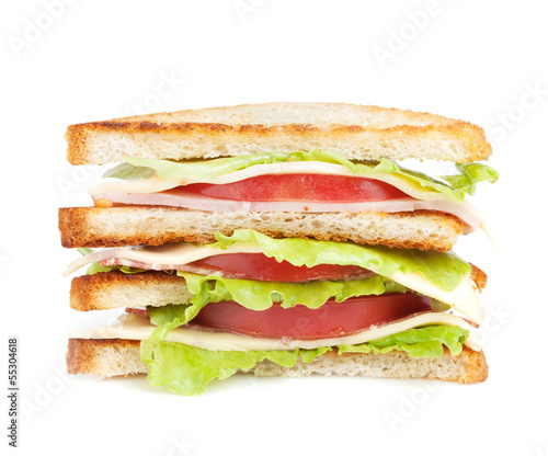 Toast sandwich with meat and vegetables