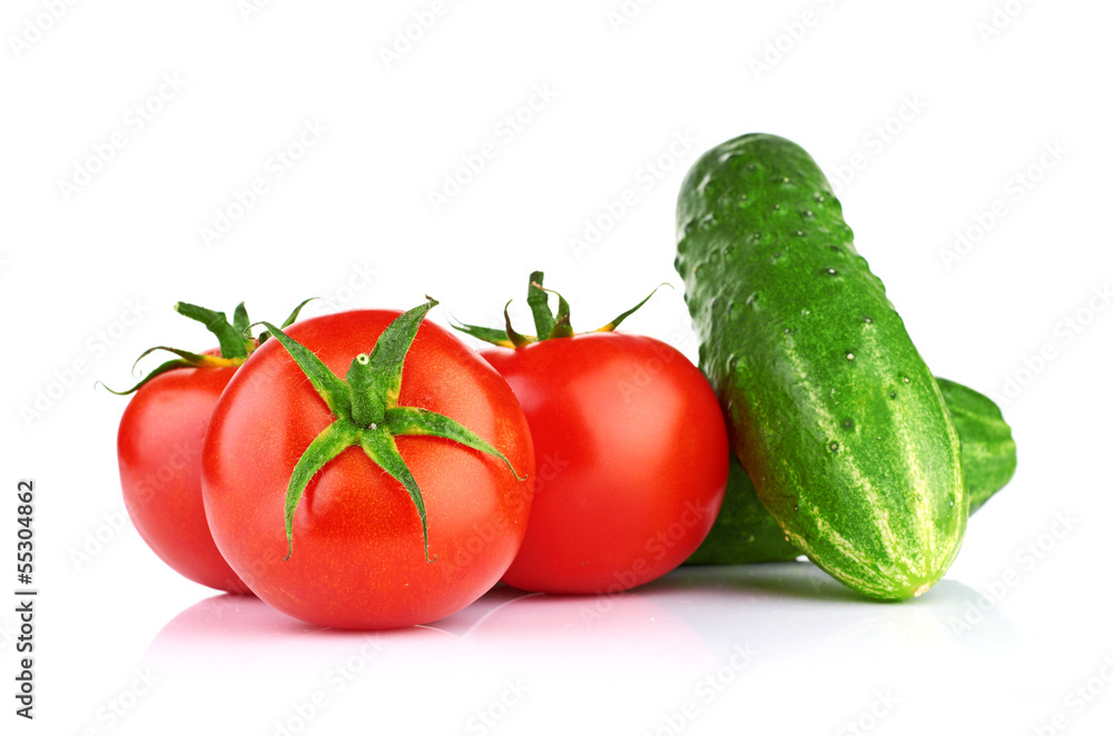 Ripe vegetables isolated on white background Ripe vegetables isolated on white background