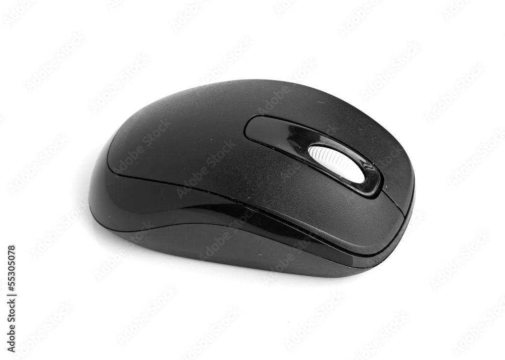 Black computer mouse isolated on white background Black computer mouse isolated on white background