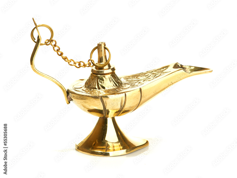 Aladdin magic lamp isolated on white Aladdin magic lamp isolated on white