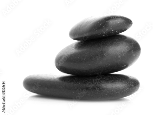 Growing piled up pebbles on a white background