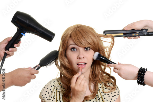 Tableau sur toile Teen girl getting a makeover