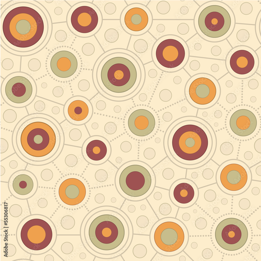 Fototapeta premium Circular Pattern in Retro Colors Purple and Orange