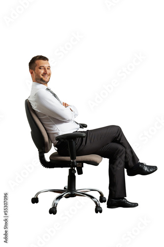 man in office chair