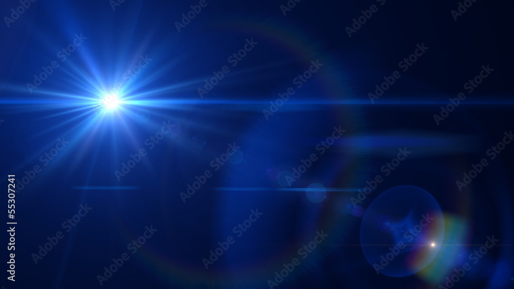Lens Flares crossing Blue Lens Flares crossing Blue