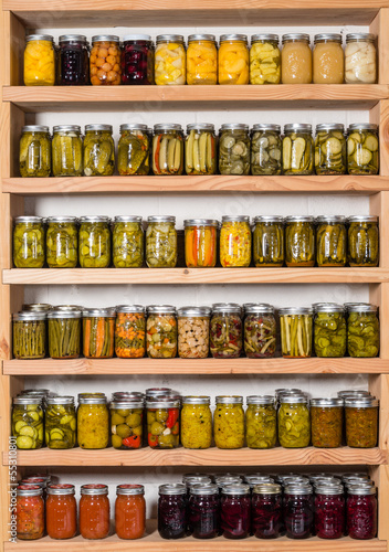 Storage shelfs with canned food