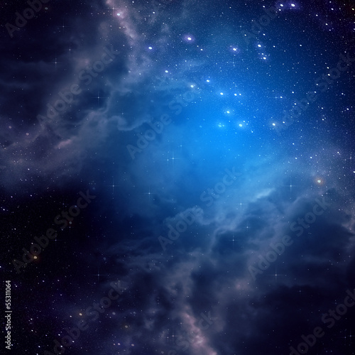 Space background of blue color