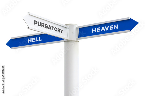 Obraz na płótnie Heaven Vs Hell Crossroads Sign w salonie