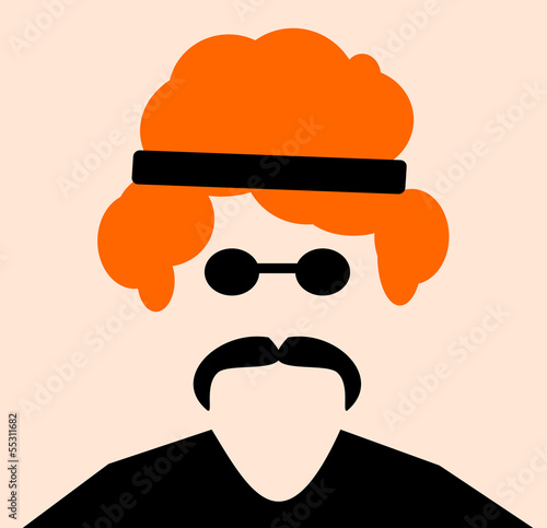 man with norange hair wearing headband