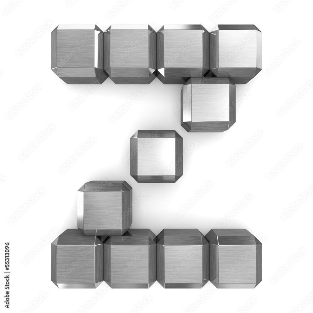 letter Z cubic metal