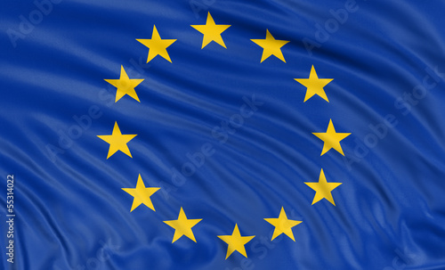 3D flag of the European union (clipping path included)