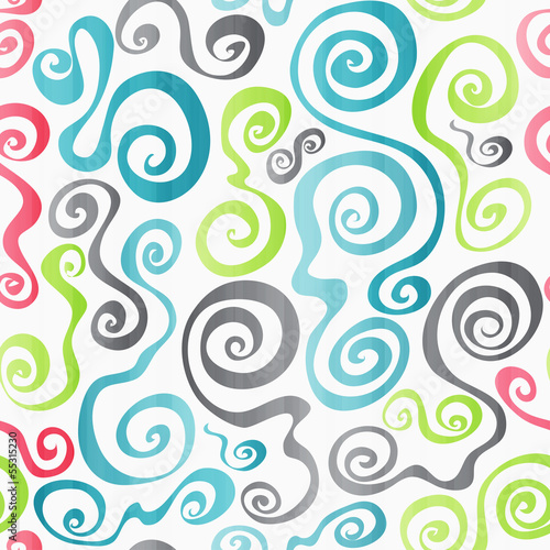 colored spirals seamless pattern