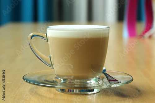 Close up; cup of cappuccino