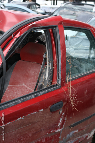 Car in the junkyard