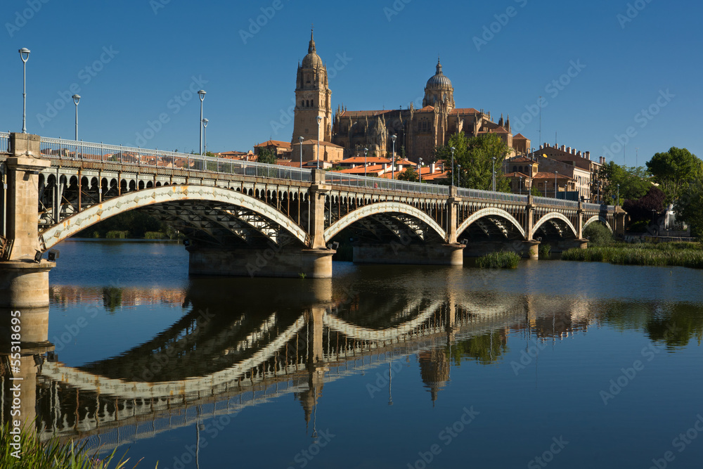 Beside the Bridge of Sanchez Fabres in Salamanca