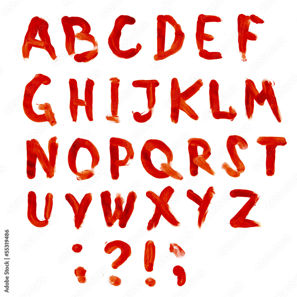 Fototapeta premium Blood letters A-Z
