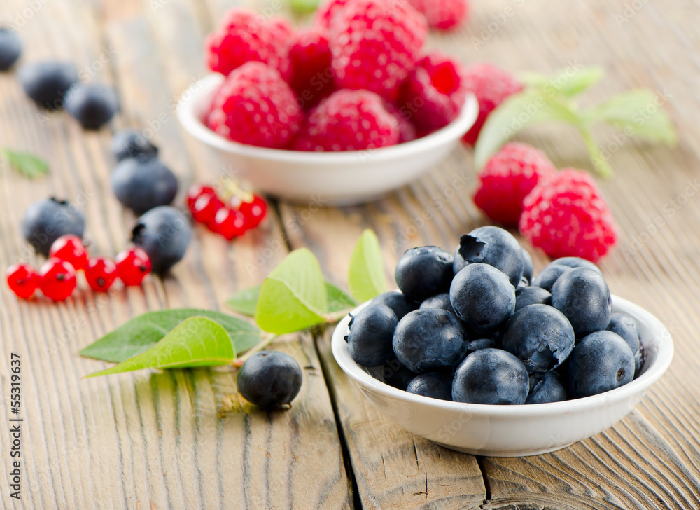 Raspberries and blueberries Raspberries and blueberries