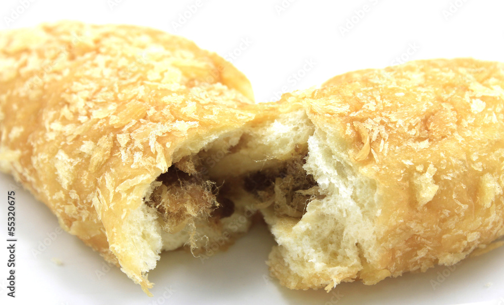 Bread with dried shredded pork Thai dessert Bread with dried shredded pork Thai dessert