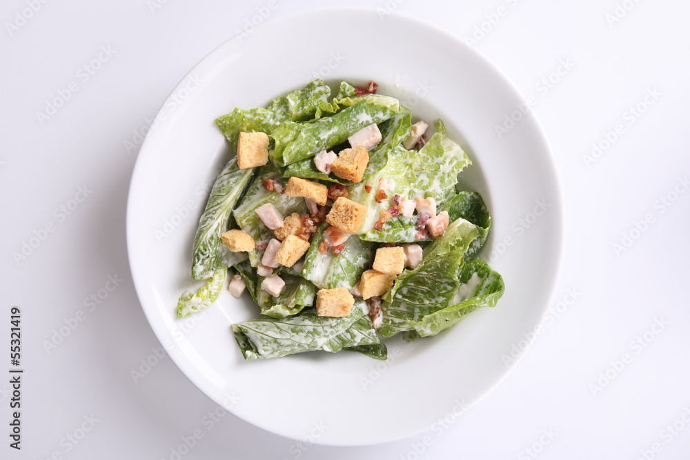 ceacar salad isolated in white background ceacar salad isolated in white background