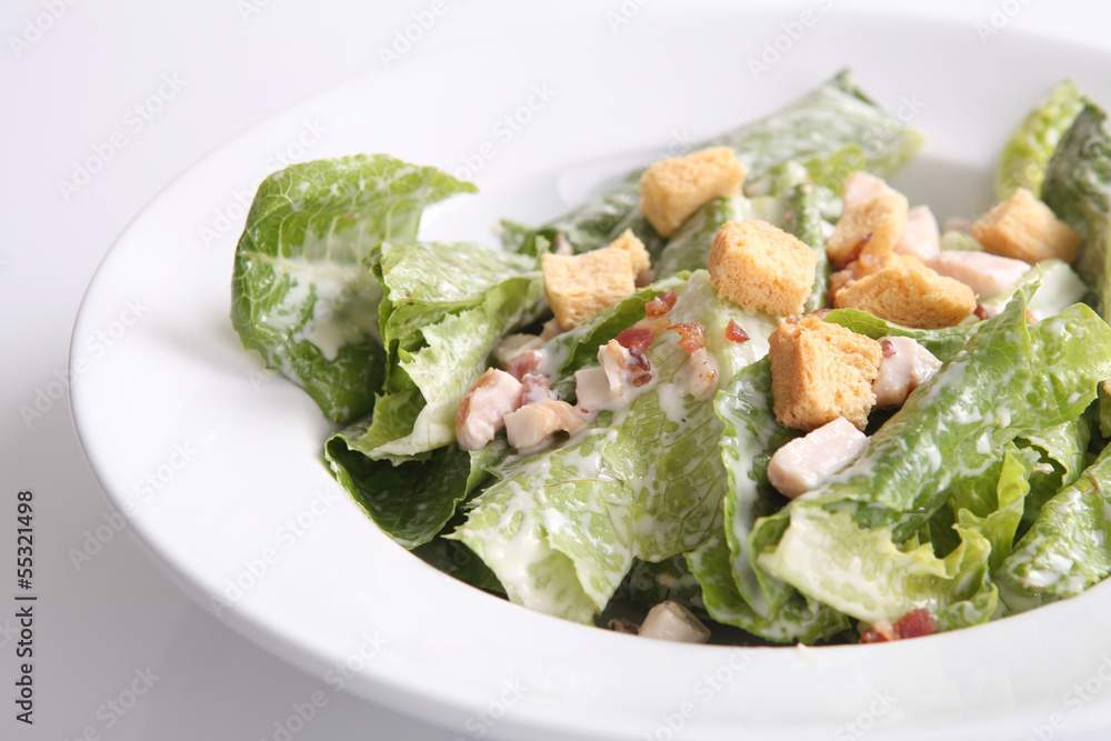 ceacar salad isolated in white background ceacar salad isolated in white background