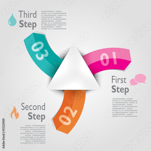 Infografica esempi frecce colorate numeri cerchio