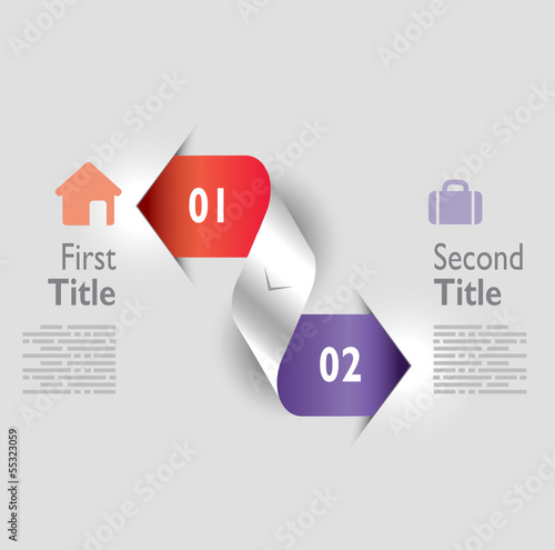 Infografica esempi frecce colorate numeri nastro