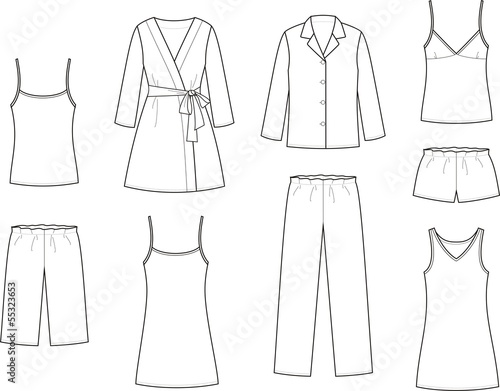 Vector illustration of women's sleepwear