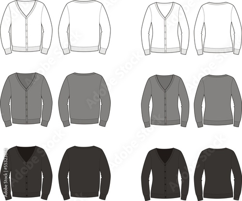 Vector illustration of men's and women's cardigans