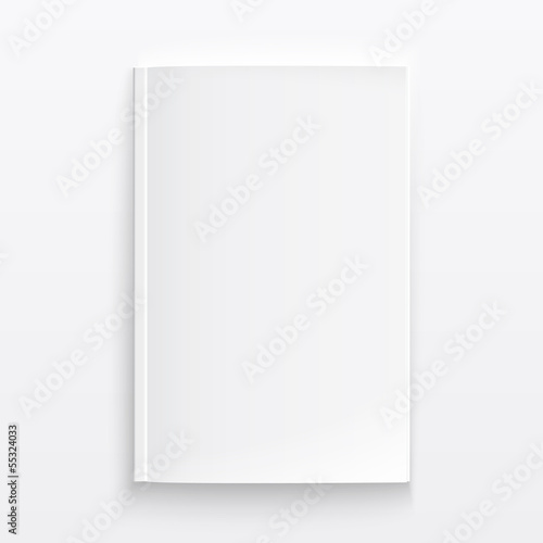 Blank magazine template with soft shadows.