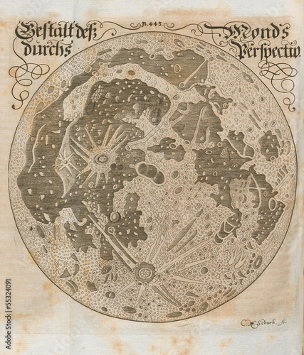 Vintage map of the Moon