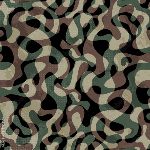 camouflage seamless pattern with grunge effect