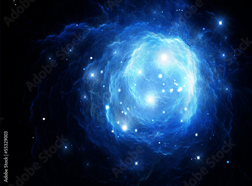 Blue space nebula (All art elements made by me)