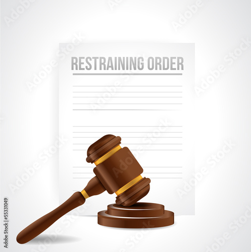 Fotografie restraining order documents. illustration design