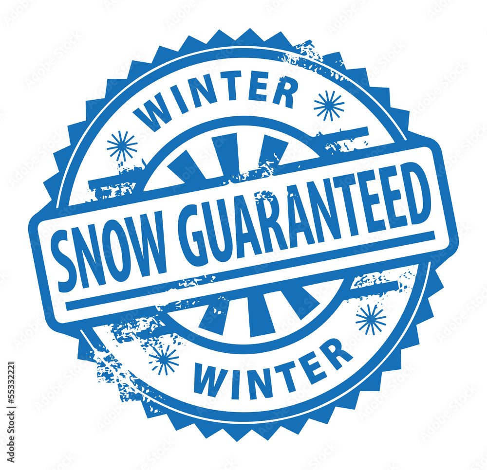Fototapeta premium Stamp with the text Snow Guaranteed written inside, vector