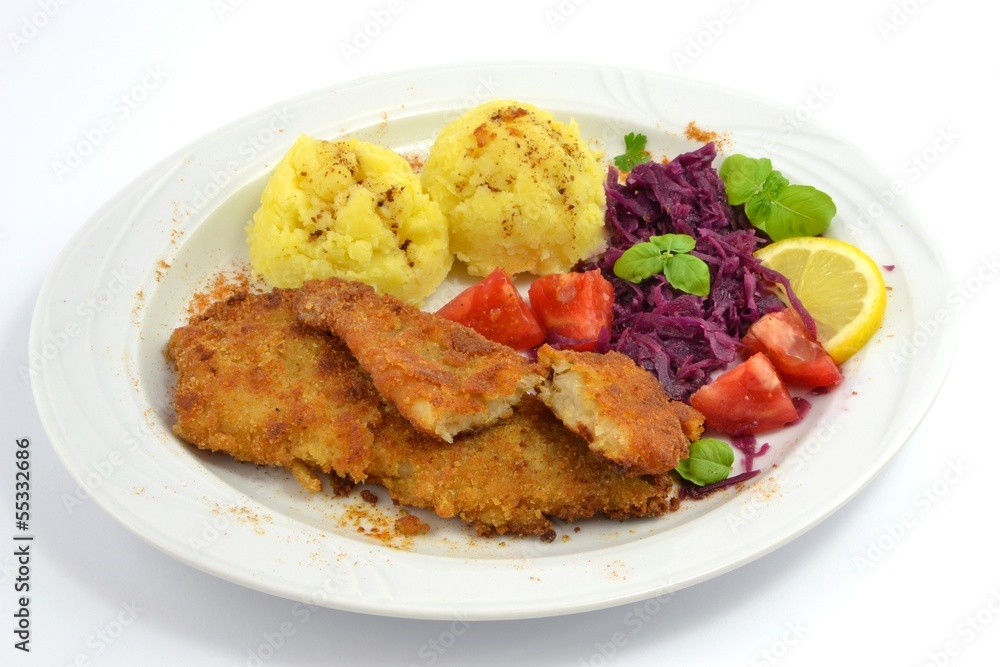 pollock fried with potatoes and vegetables pollock fried with potatoes and vegetables