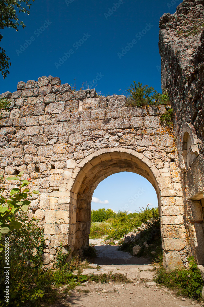 Archway in citadel ruins