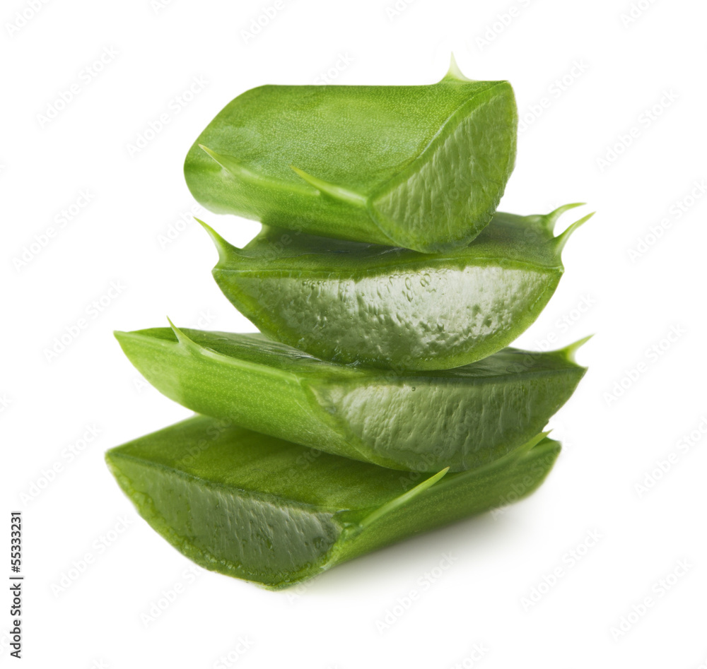 Fototapeta premium Aloe vera slices isolated on white background