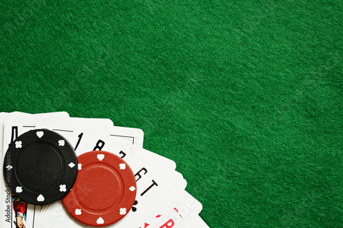 Poker chips and cards