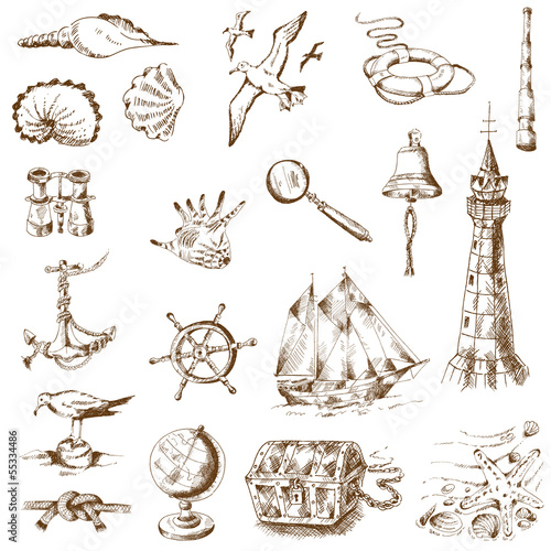 Nautical Sea Design Elements - for scrapbook and design