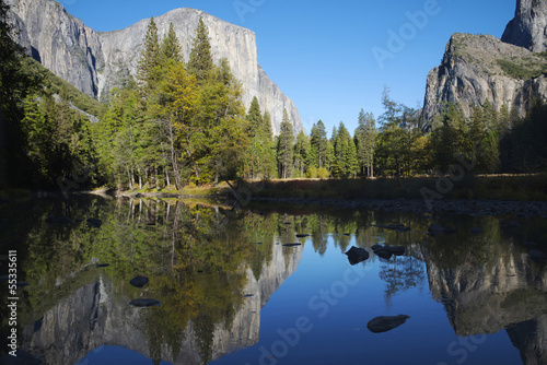Reflections on the Mirror Lake, Yosemite National Park, Californ