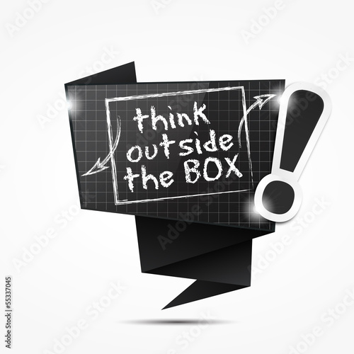 origami speech bubble : think outside the box