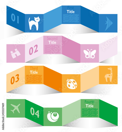Infografica esempi fasce colorate numeri nastro
