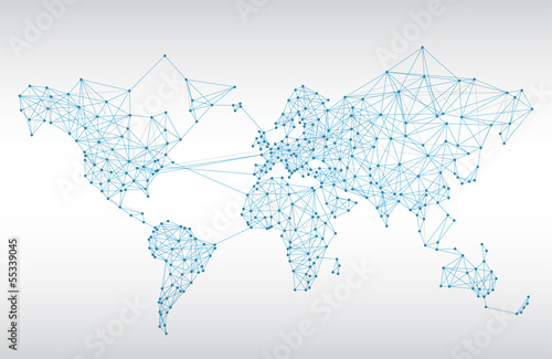 Abstract telecommunication world map