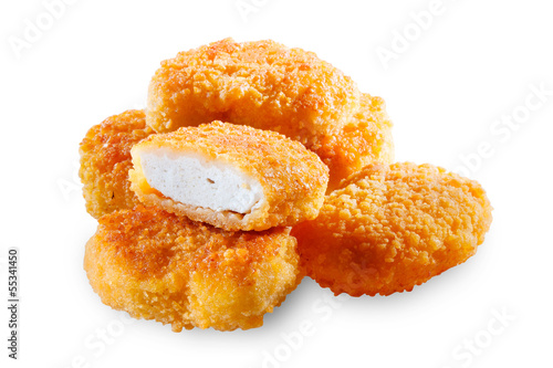Chicken nugets isolated. With clipping path photo