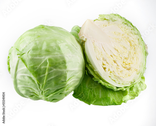 Cabbage and a half isolated