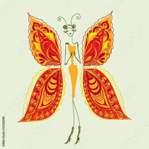 Butterfly - the woman of fashion.
