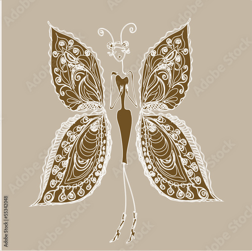 Butterfly - the woman of fashion.