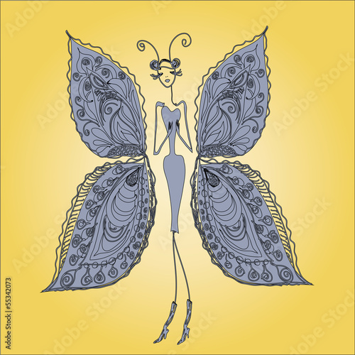 Butterfly - the woman of fashion.