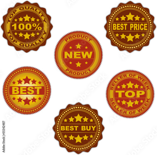 Bestseller, new product best buy vector stamps