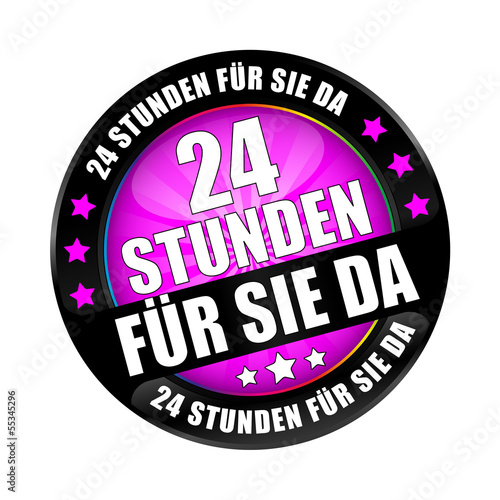 Bügel Button Black 24 Stunden für Sie da